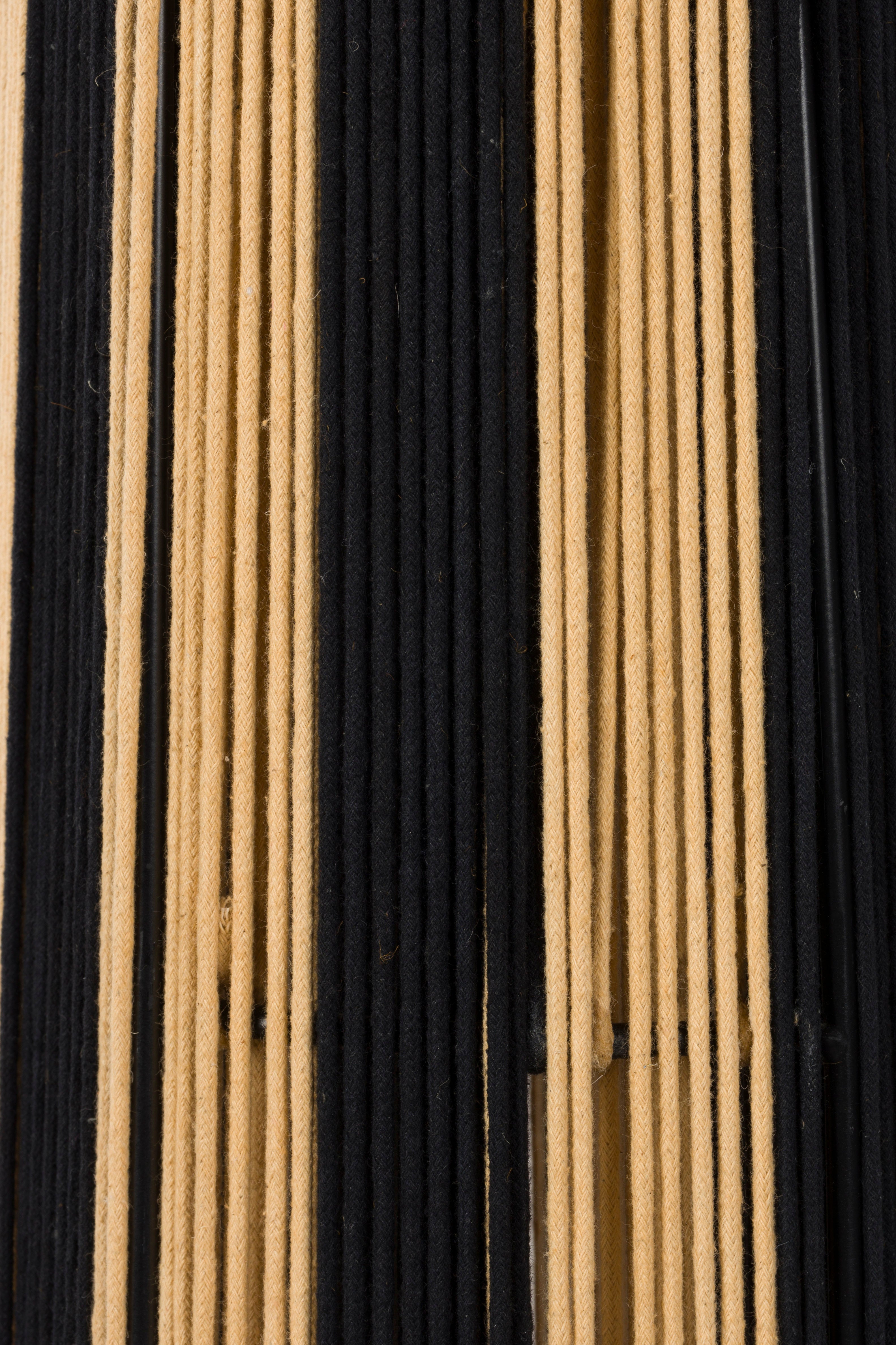 Bold Monkey Stripe It Up Black & Natural Rope Floor Lamp